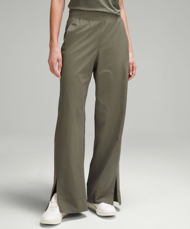 Lululemon | Women's Stretch Woven Wide-Leg High-Rise Pant Army Green