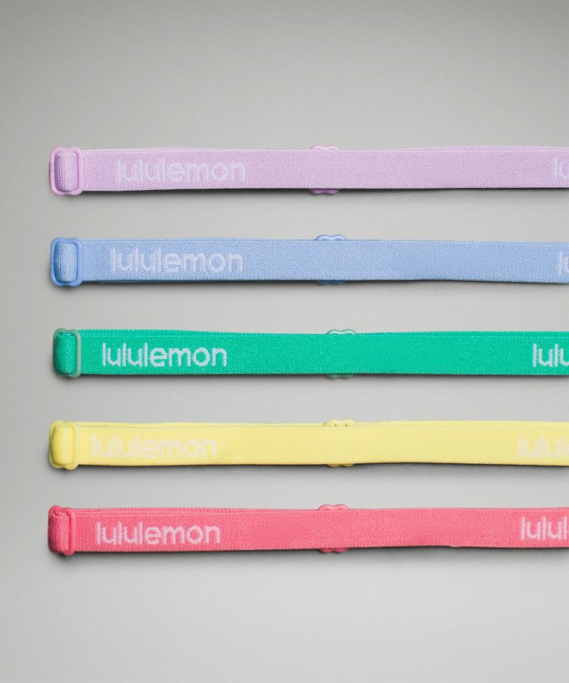 Lululemon | Women's WoSkinny Adjustable Headbands 5 Pack Sakura Pink / Beaming Yellow / Paradise Green / Sinatra Blue / Purple Cosmos