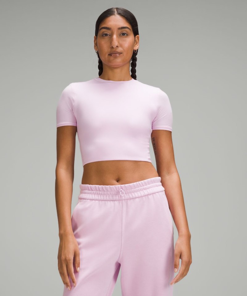 Lululemon | Women's Wundermost Ultra-Soft Nulu Crewneck Cropped T-Shirt Vitapink