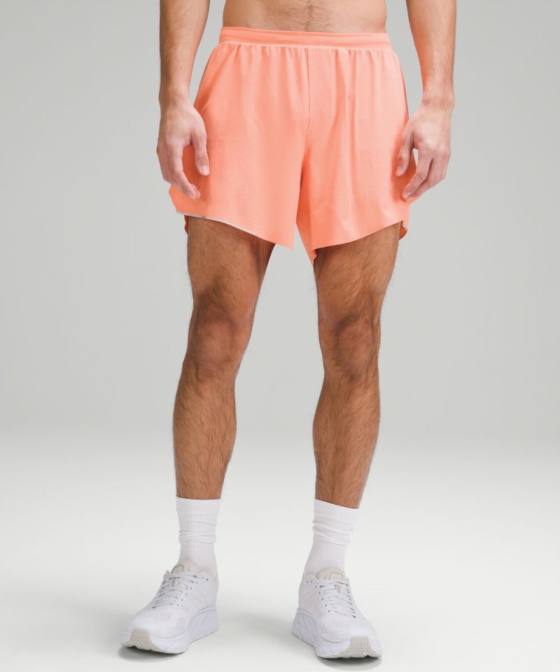 Lululemon | Men's Fast and Free Lined Short 6"L Sunny Coral