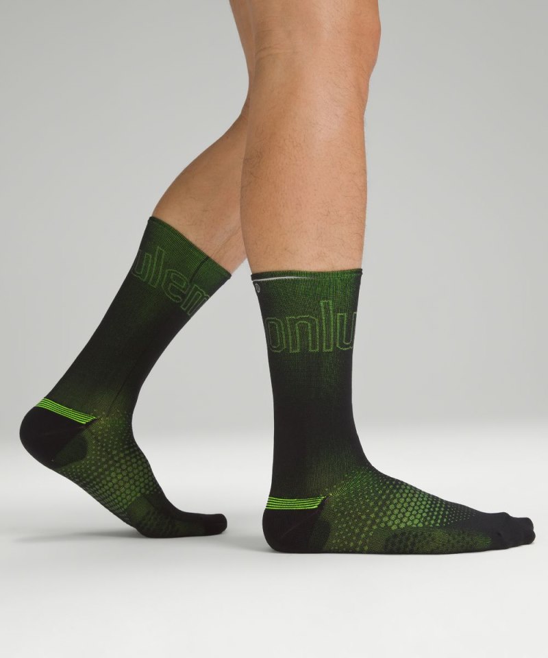 Lululemon | Men's MacroPillow Crew Socks Black / Highlight Yellow