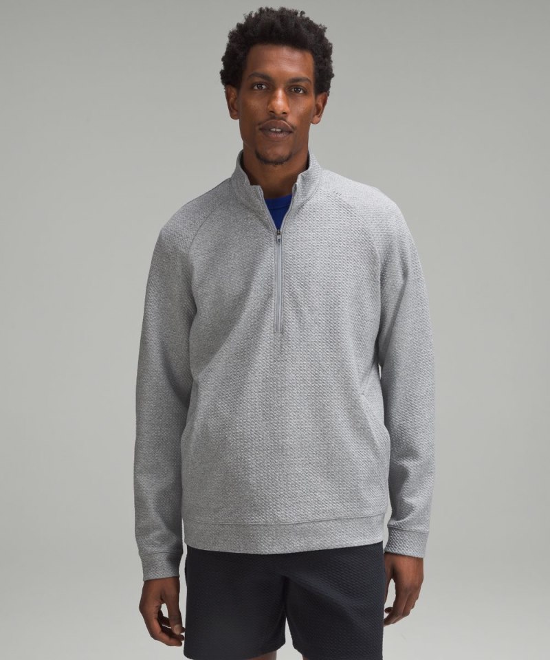 Lululemon | Men's Textured Double-Knit Cotton Half Zip Heathered