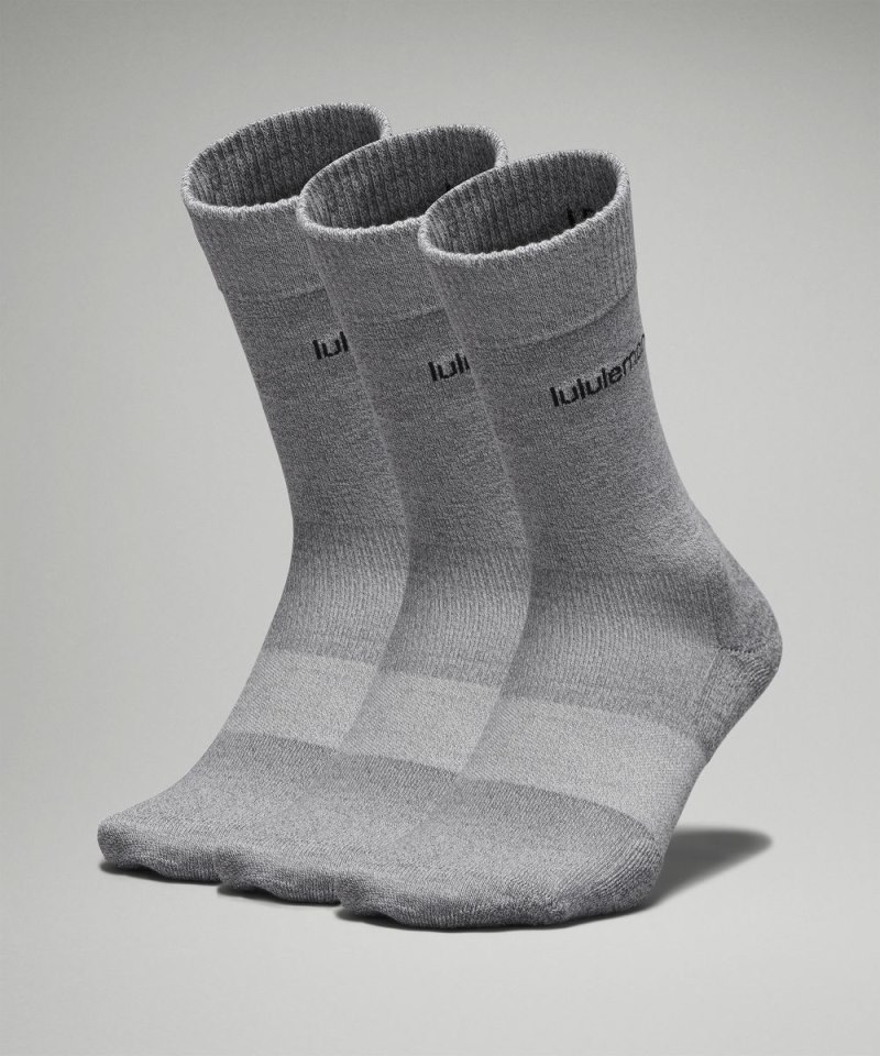 Lululemon | Men's Daily Stride Comfort Crew Socks 3 Pack Heather Grey