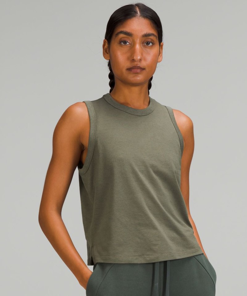 Lululemon | Women's Classic-Fit Cotton-Blend Tank Top Army Green