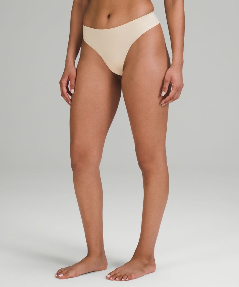 Lululemon | Women's InvisiWear Mid-Rise Thong Underwear Pale Linen