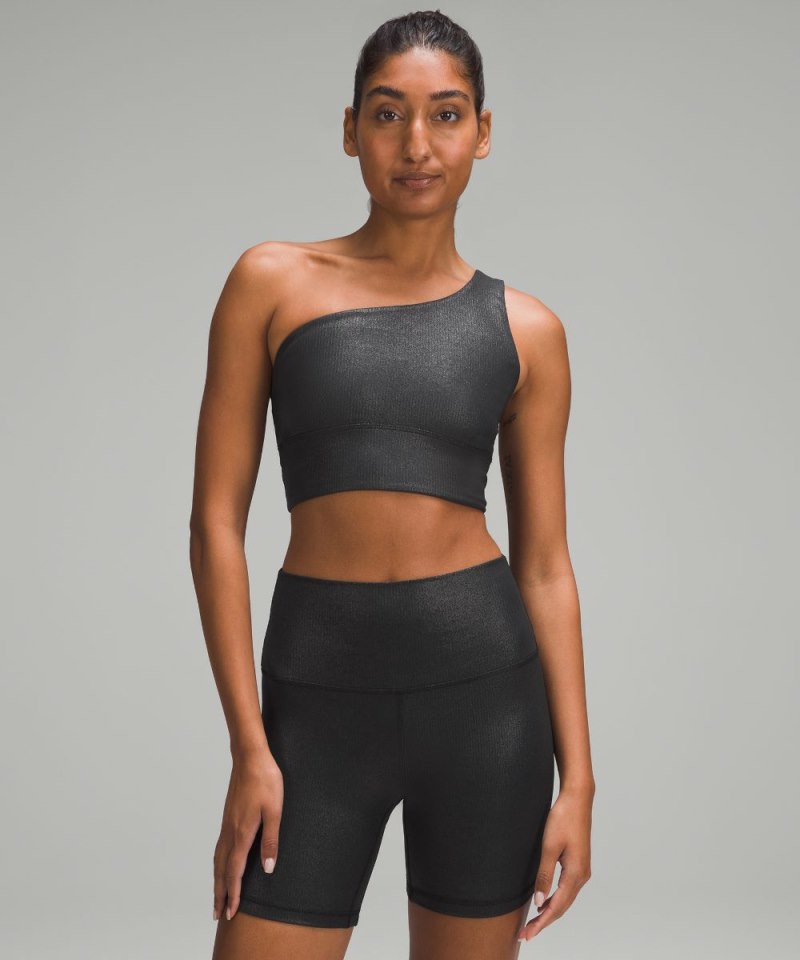 Lululemon | Women's Align Asymmetrical Ribbed Bra Light Support A / B Cup Shine Black