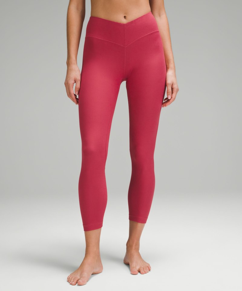 Lululemon | Women's V-Waist Yoga Tight 25"L Grid Texture Vintage Rose