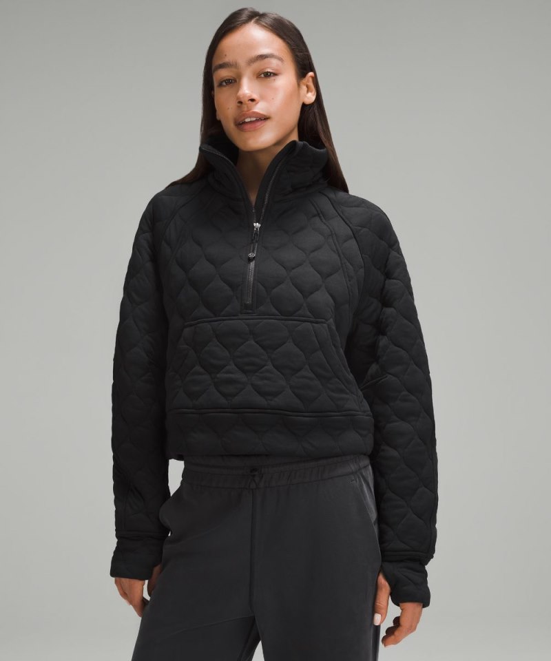 Lululemon | Women's Scuba Oversized Quilted Half Zip Black