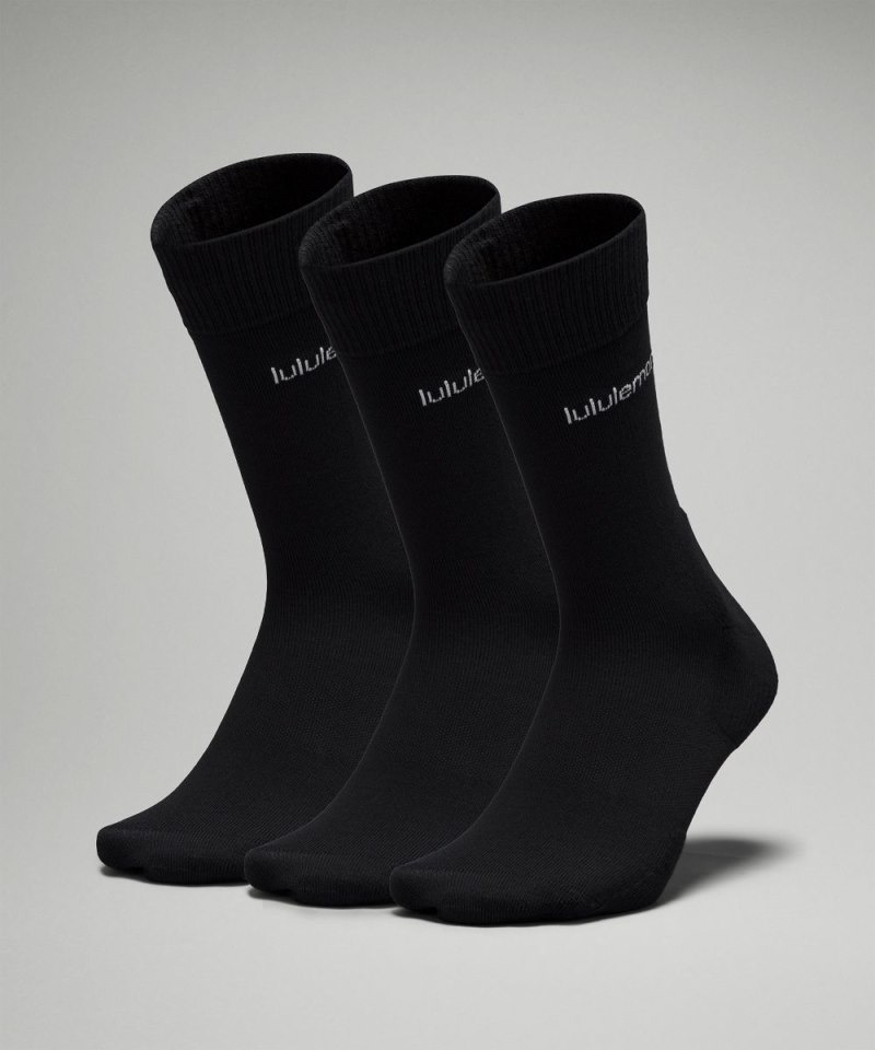 Lululemon | Men's Daily Stride Comfort Crew Socks 3 Pack Black