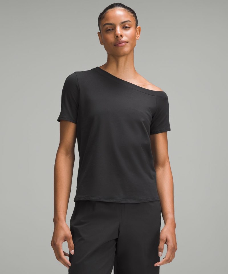 Lululemon | Women's Off-The-Shoulder Cotton T-Shirt Black