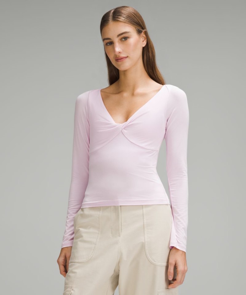 Lululemon | Women's Modal-Silk Blend V-Neck Long-Sleeve Shirt Meadowsweet Pink