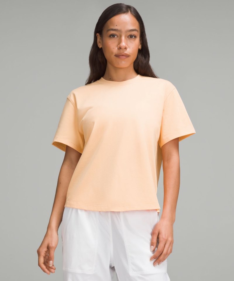 Lululemon | Women's Relaxed-Fit Cotton Jersey T-Shirt Peach Bellini