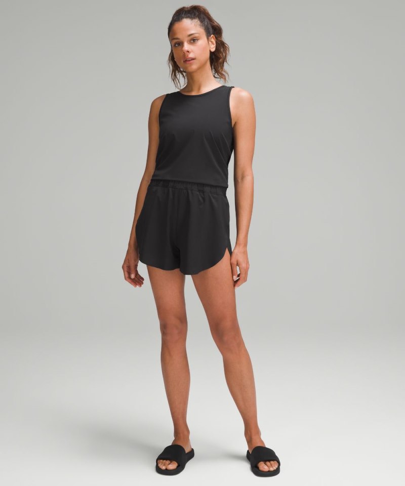 Lululemon | Women's Open-Back Running Romper 3"L Black