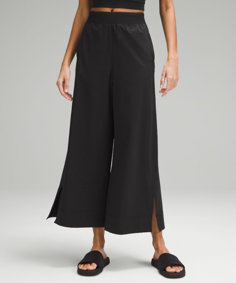 Lululemon | Women's Stretch Woven High-Rise Wide-Leg Cropped Pant Black