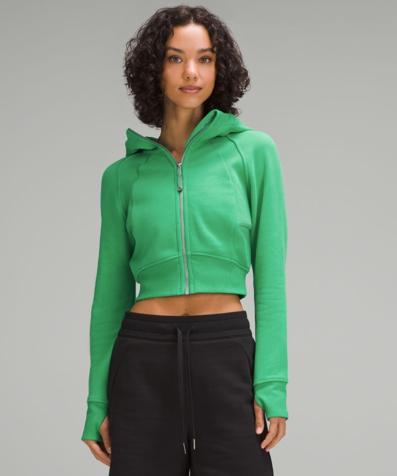 Lululemon | Women's Scuba Full-Zip Cropped Hoodie Green Punch