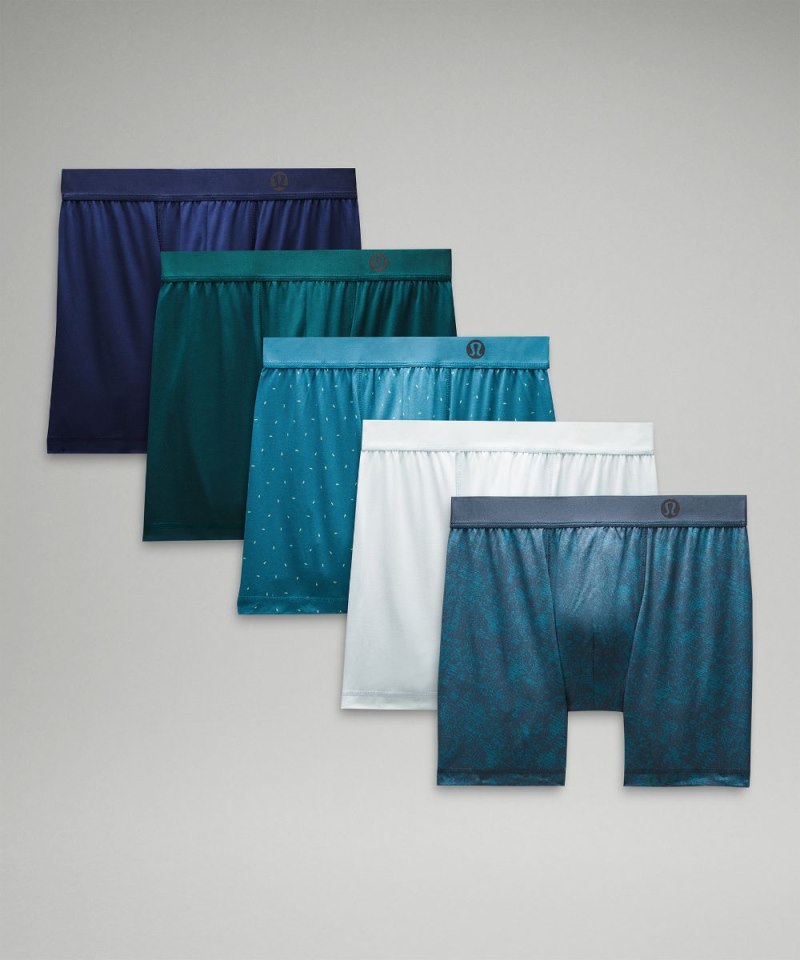 Lululemon | Men's Always In Motion Boxer 5"L 5 Pack Straw Stamp