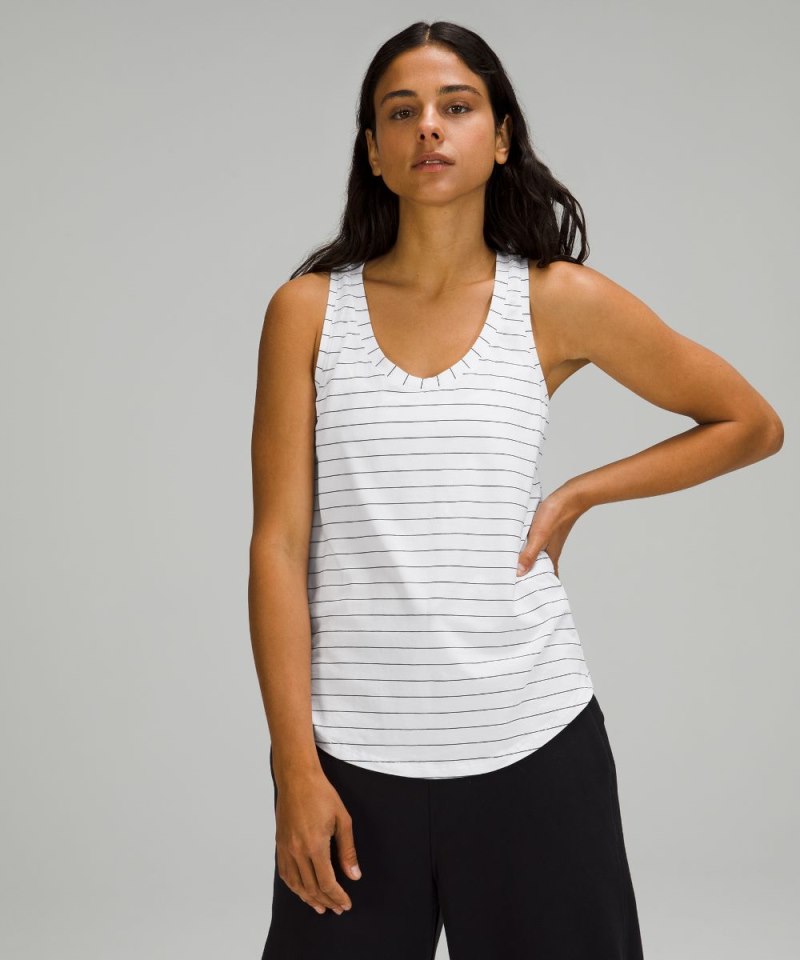 Lululemon | Women's Love Tank Top Short Serve Stripe White Black