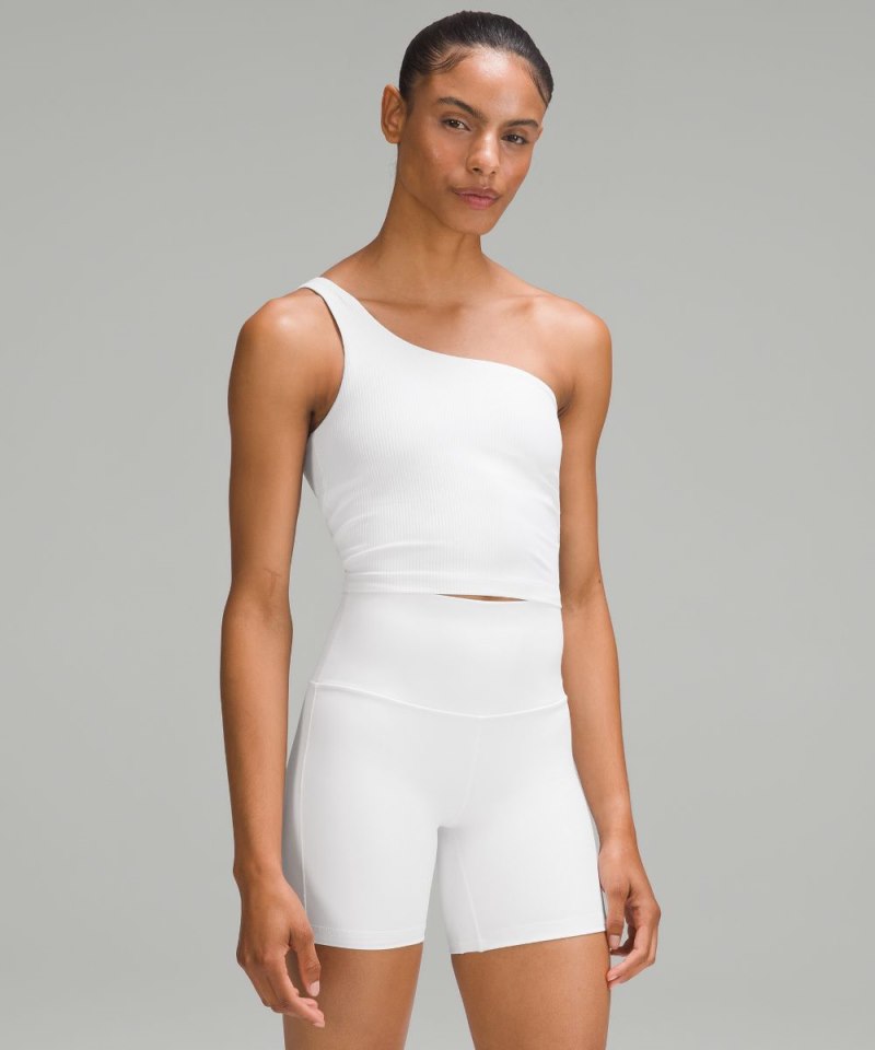 Lululemon | Women's Ribbed Nulu Asymmetrical Yoga Tank Top White