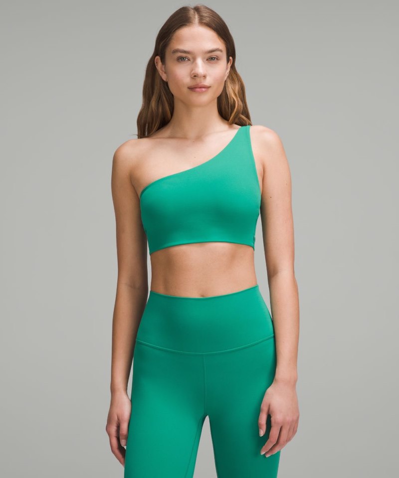 Lululemon | Women's Bend This One-Shoulder Bra Light Support, A-C Cups Cascadia Green