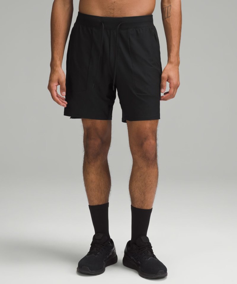 Lululemon | Men's License to Train Linerless Short 7"L Pique Black