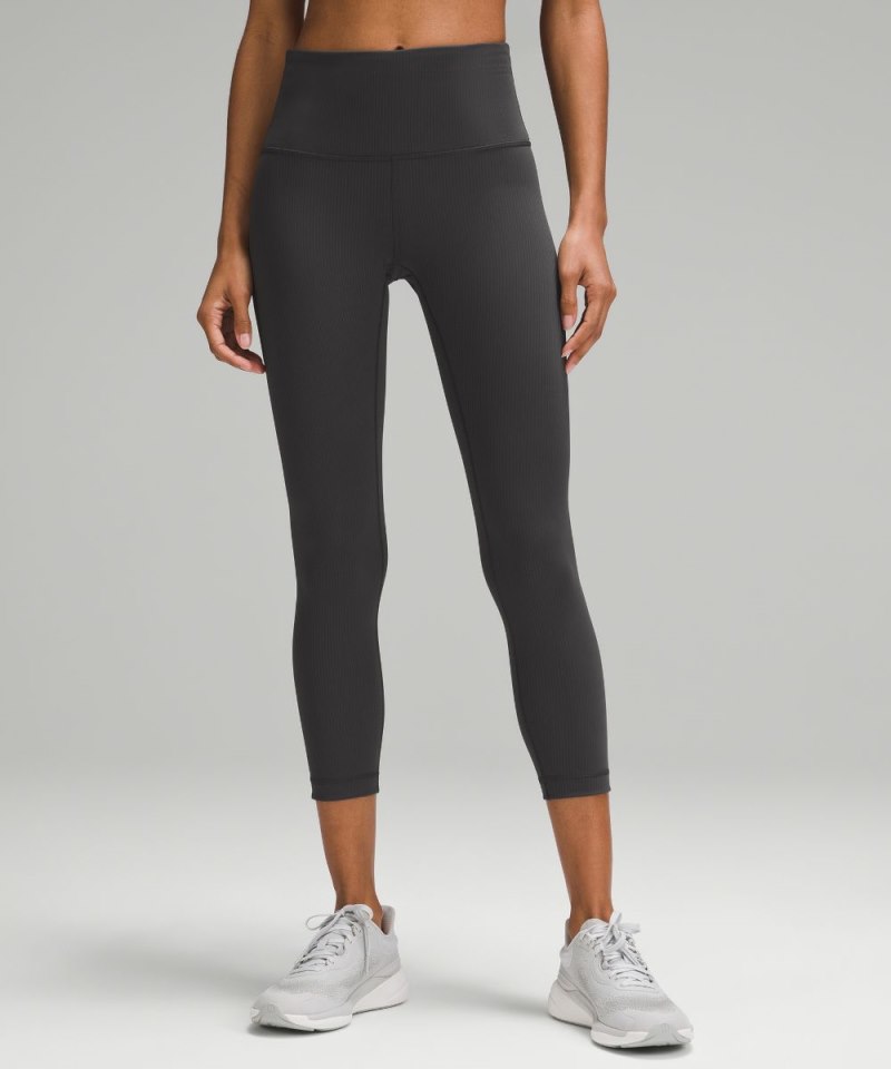 Lululemon | Women's Wunder Train High-Rise Ribbed Crop 23"L Graphite Grey