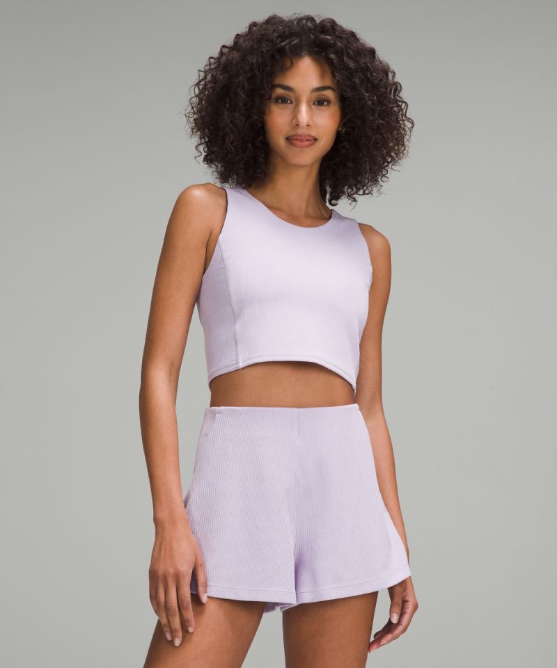 Lululemon | Women's Ribbed Softstreme Cropped Tank Top Lilac Eth