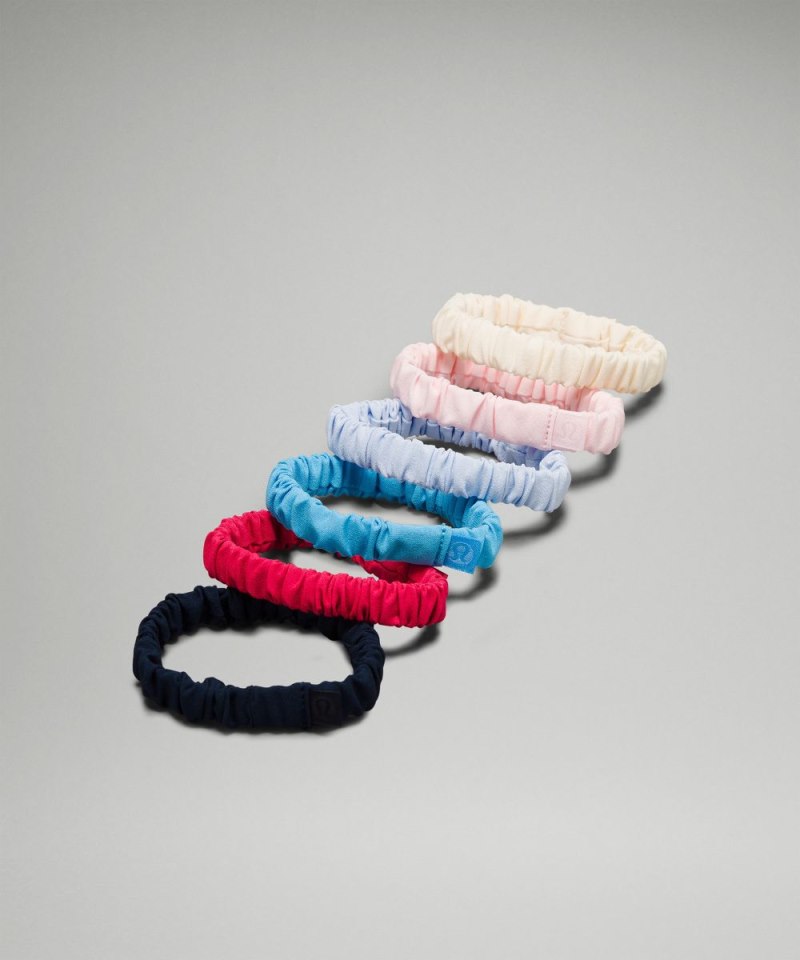 Lululemon | Women's Skinny Scrunchies 6 Pack True Navy / Cherry