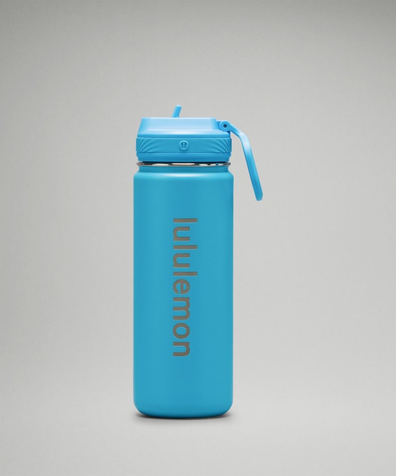 Lululemon | Men's Back to Life Sport Bottle 18oz Straw Lid Kayak Blue Light