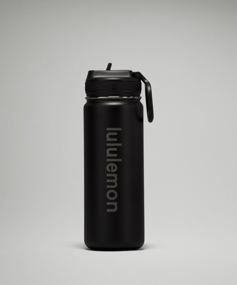 Lululemon | Women's Back to Life Sport Bottle 18oz Straw Lid Black