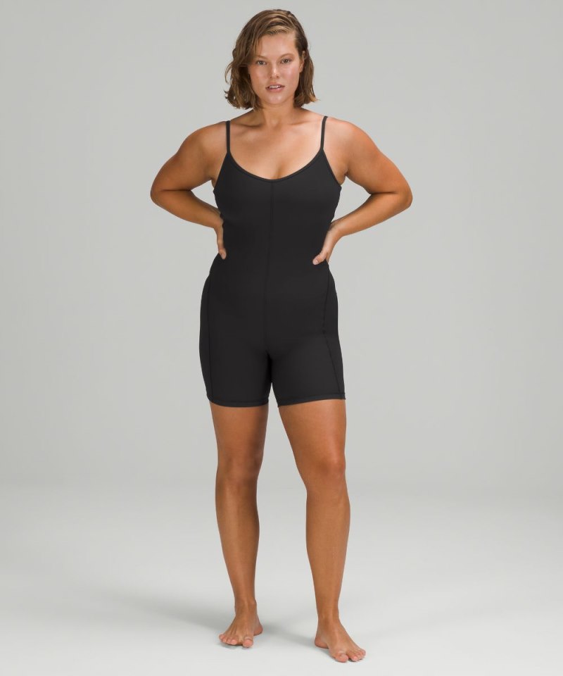 Lululemon | Women's Ribbed Contoured Unitard 6"L Black