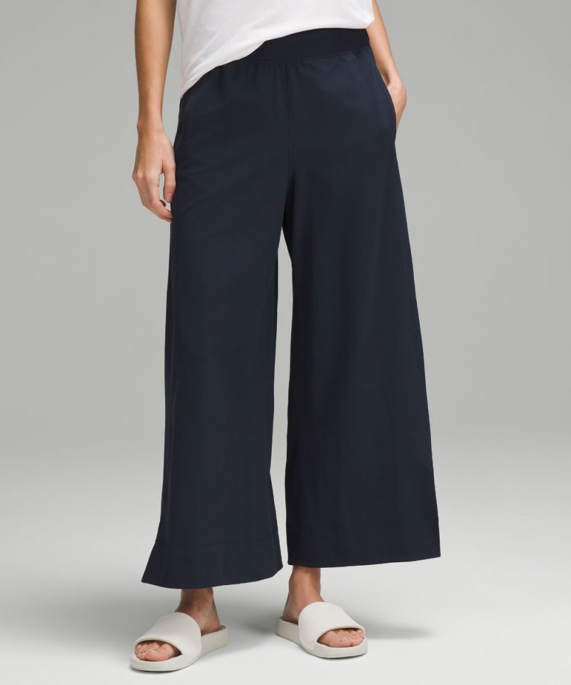 Lululemon | Women's Stretch Woven High-Rise Wide-Leg Cropped Pant True Navy