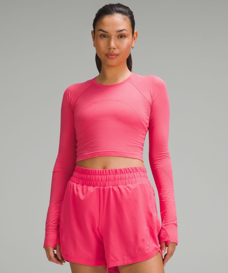 Lululemon | Women's Swiftly Tech Cropped Long-Sleeve Shirt 2.0 Glaze Pink / Glaze Pink