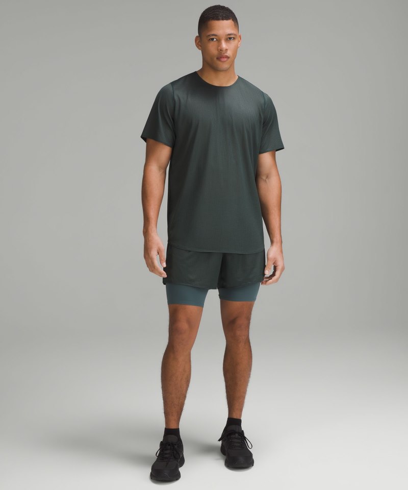 Lululemon | Men's lab Grid Mesh Short-Sleeve Shirt Graphic Sea S