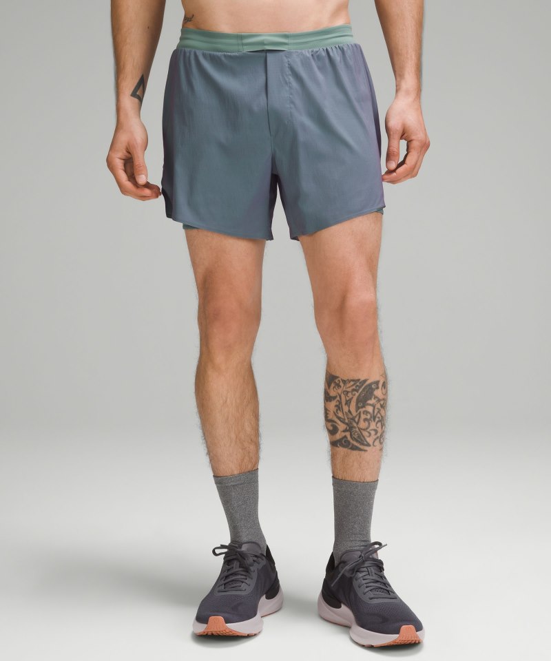 Lululemon | Men's Fast and Free Lined Short 5"L Iridescent Tidew