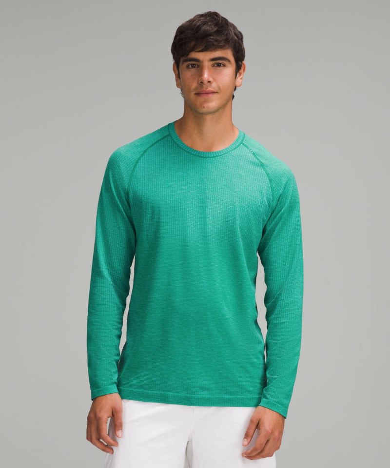 Lululemon | Men's Metal Vent Tech Long-Sleeve Shirt Updated Fit Kayak Blue Light / Cascadia Green