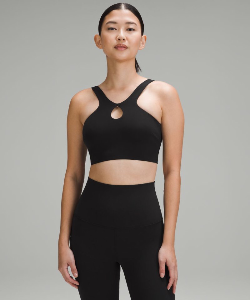 Lululemon | Women's SmoothCover Front Cut-Out Yoga Bra Light Support, A / B Cup Black