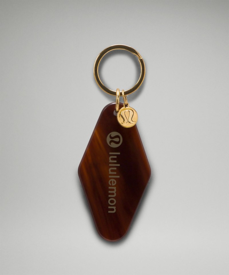 Lululemon | Women's Diamond-Shaped Hotel Keychain Black / Roasted Brown / Gold