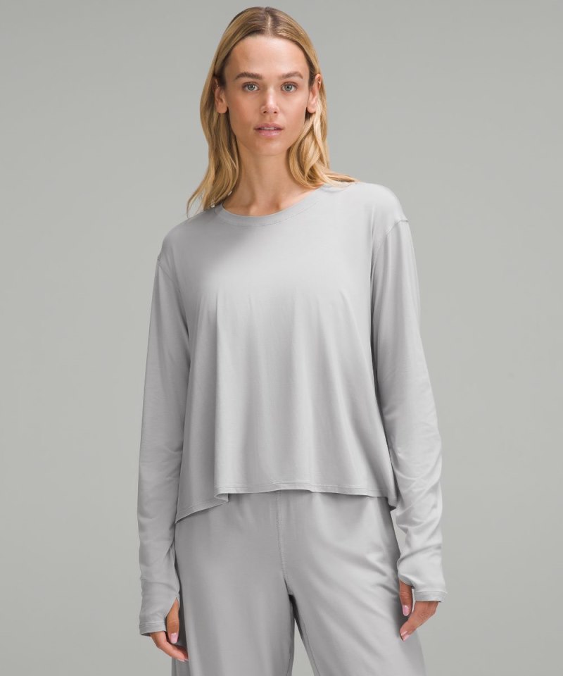 Lululemon | Women's Modal Relaxed-Fit Lounge Long-Sleeve Shirt Silver Drop