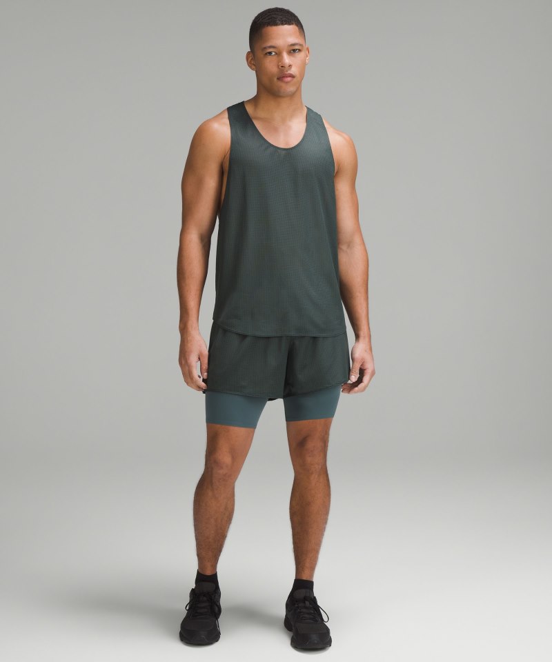 Lululemon | Men's lab Grid Mesh Singlet Graphic Sea Steel