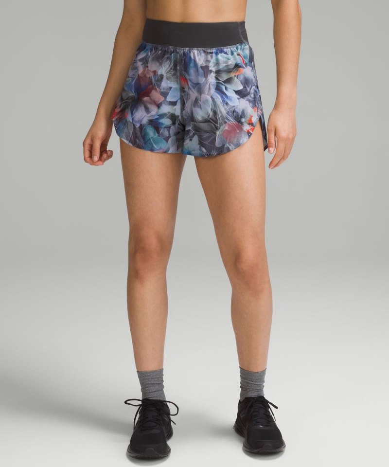 Lululemon | Women's Fast and Free Reflective High-Rise Classic-Fit Short 3"L Luminescent Floral Multi / Graphite Grey