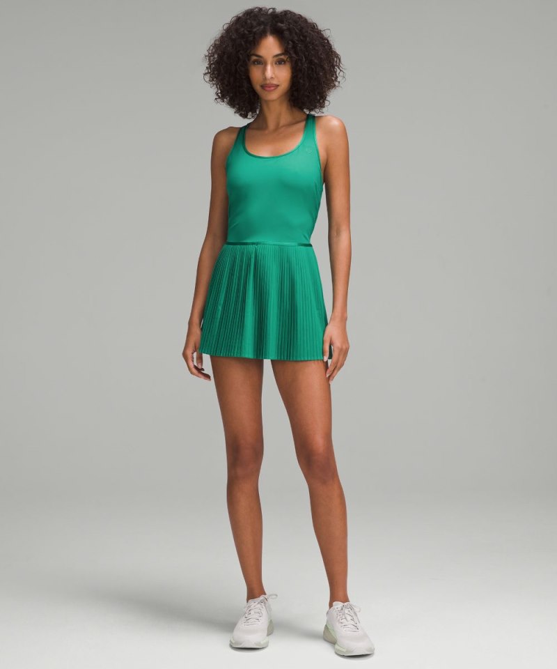 Lululemon | Women's Scoop-Neck Pleated Linerless Tennis Dress Cascadia Green