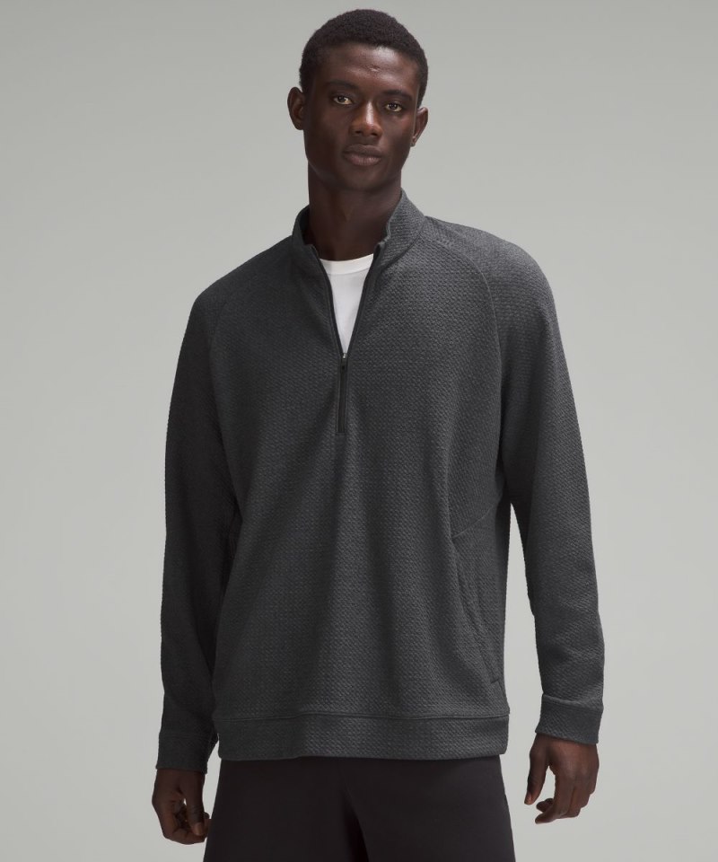 Lululemon | Men's Textured Double-Knit Cotton Half Zip Heathered