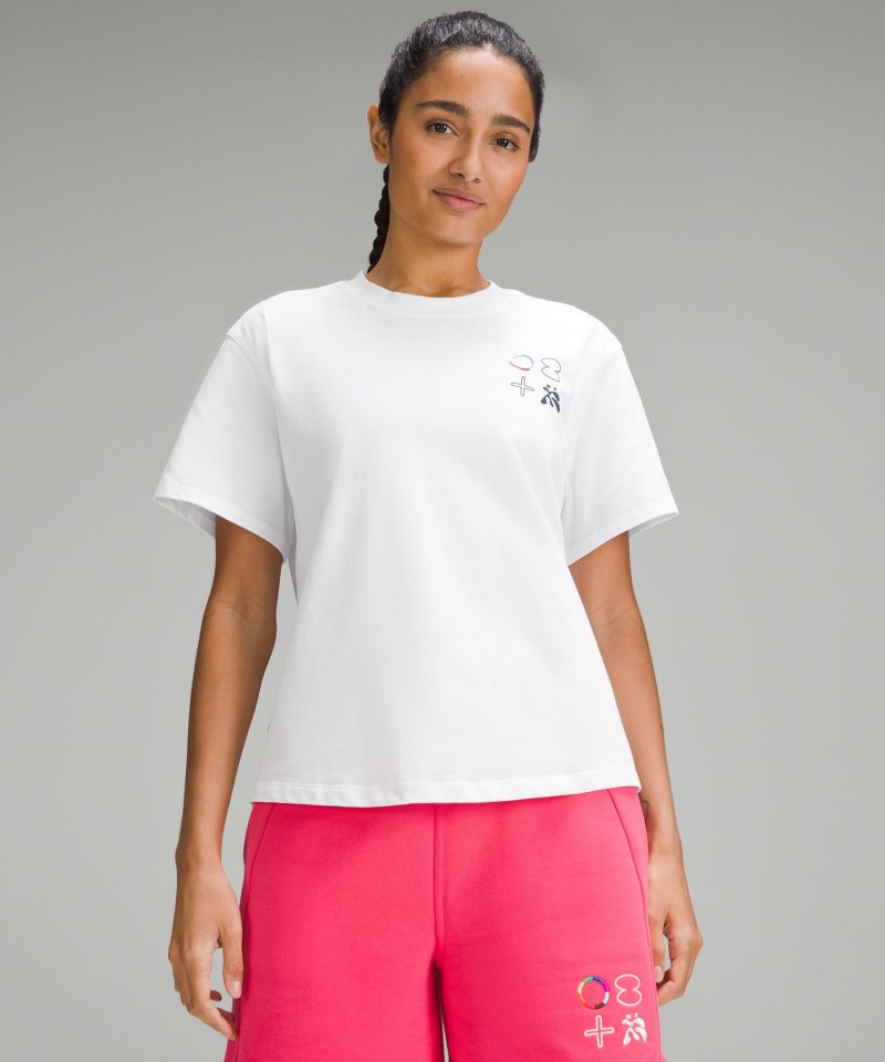 Lululemon | Women's Relaxed-Fit Cotton Jersey T-Shirt Pride White