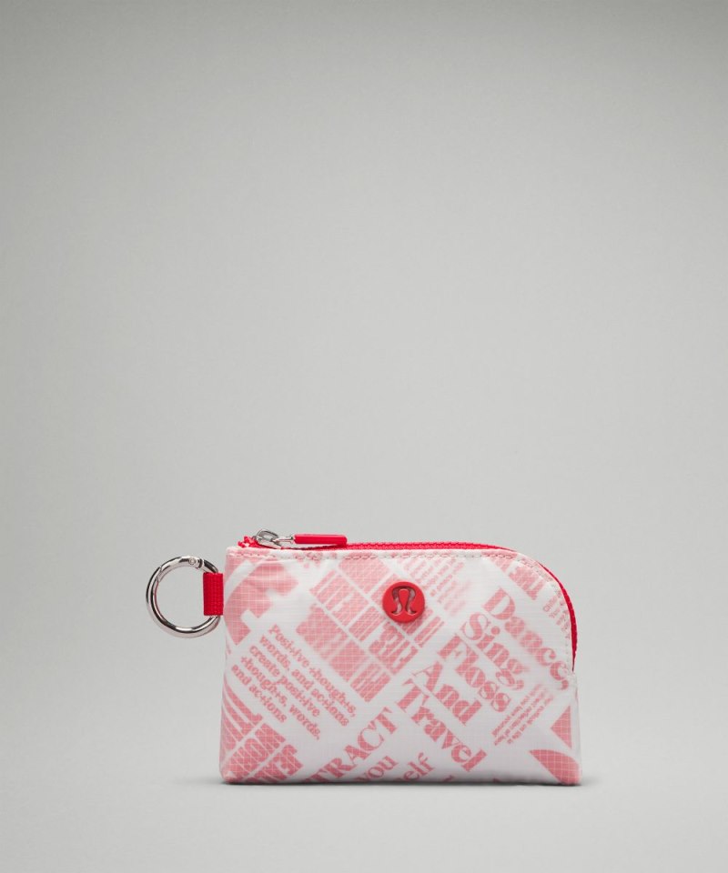 Lululemon | Women's Clippable Card Pouch Manifesto Print White /