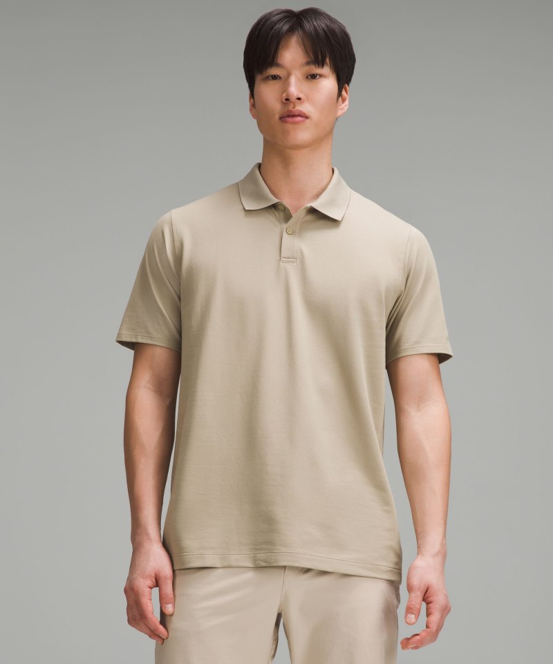 Lululemon | Men's Classic-Fit Pique Short-Sleeve Polo Shirt Compass Khaki