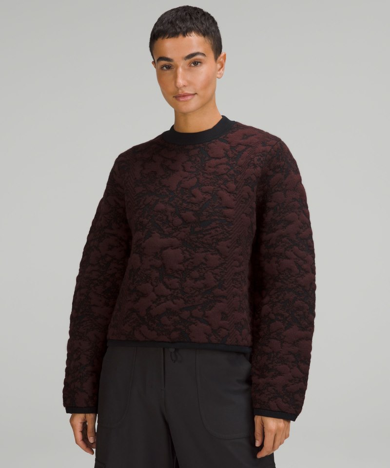 Lululemon | Women's Jacquard Multi-Texture Crewneck Sweater Red