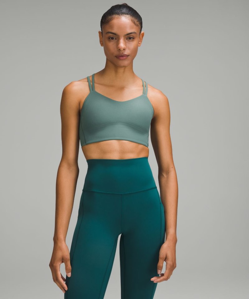 Lululemon | Women's Like a Cloud Ribbed Longline Bra Light Support, B / C Cup Medium Forest