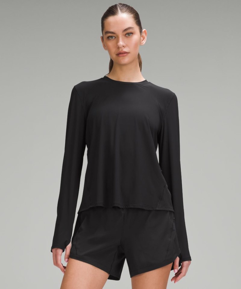 Lululemon | Women's Mesh Panelled Running Long-Sleeve Shirt Blac