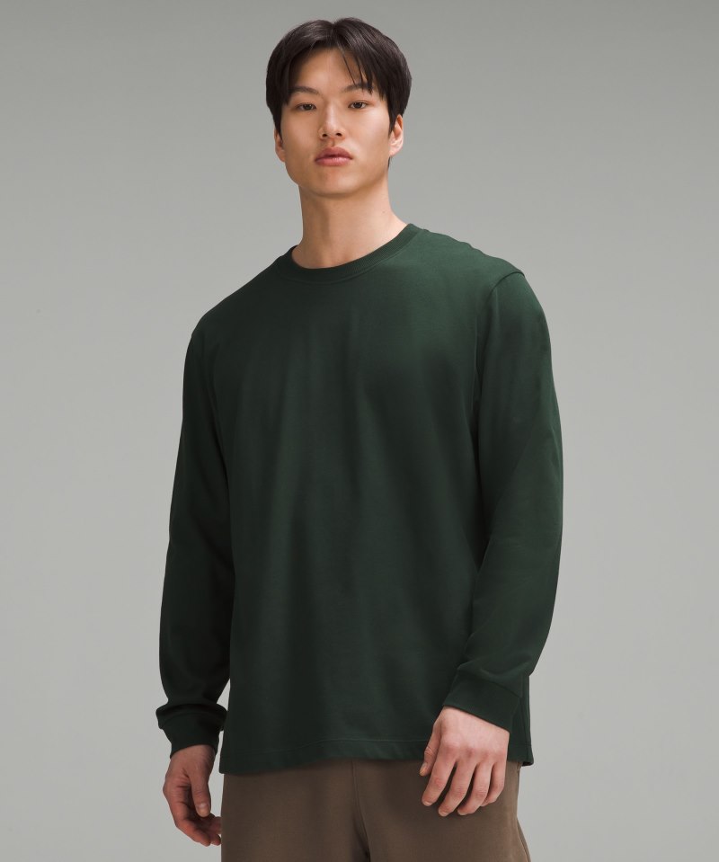 Lululemon | Men's Heavyweight Cotton Jersey Long-Sleeve Shirt Legacy Green