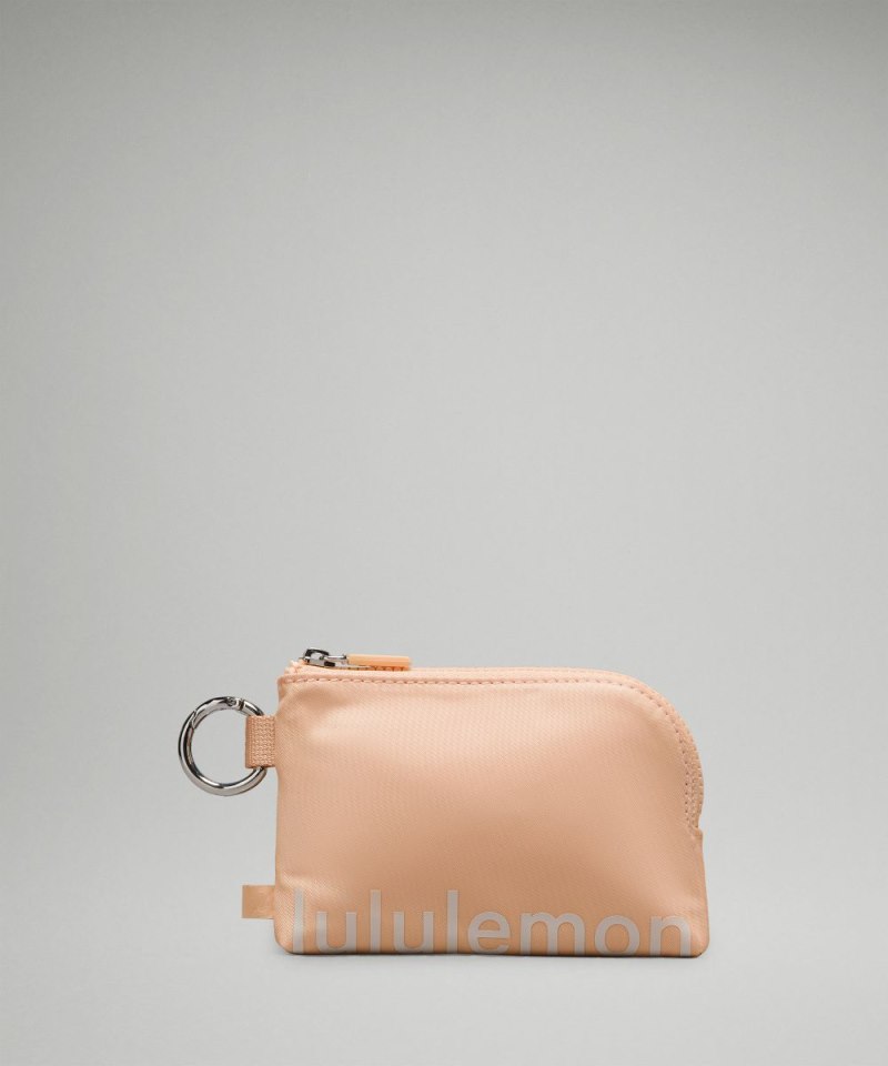 Lululemon | Women's Clippable Card Pouch Peach Bellini / White O